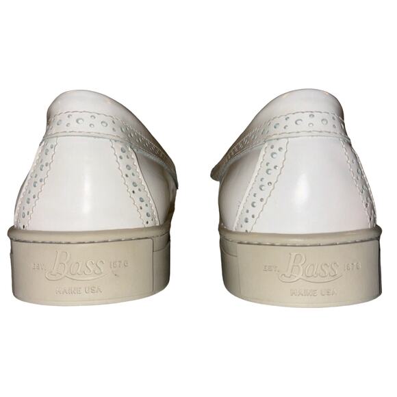 G.H.Bass Women's Loafer Sneakers Tassels Perforated Leather Size 10 White EUC - Picture 6 of 13